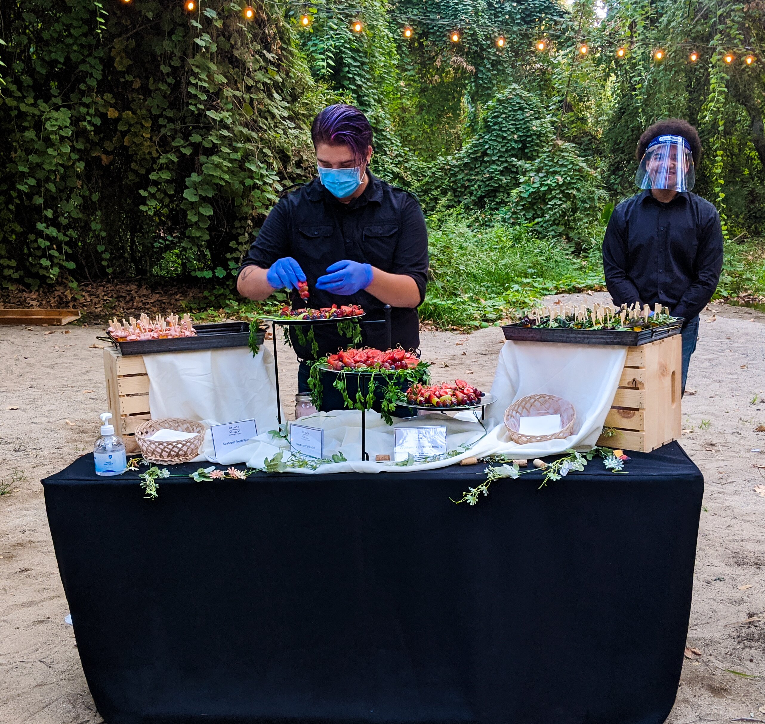 Wedding Catering Display with our Servers}